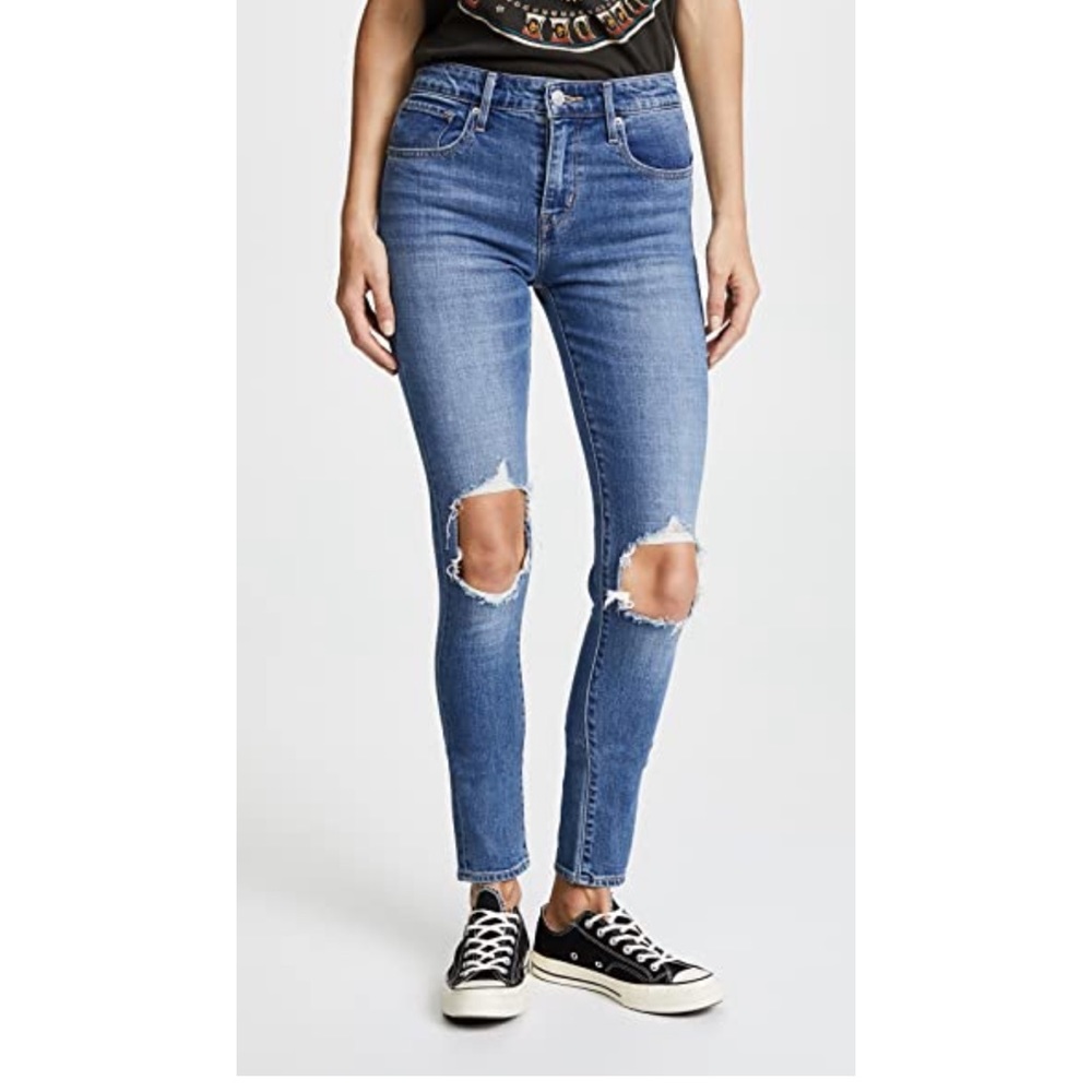 Levi’s Distressed 721 High Rise Skinny Jeans